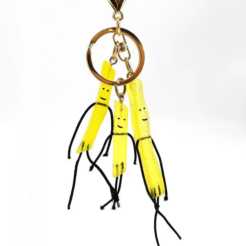 French Fries Keychain Simulation Delicious Food Key Ring Cartoon Fries Pendant Car Key Bag Pendant Decoration Fried Keychain