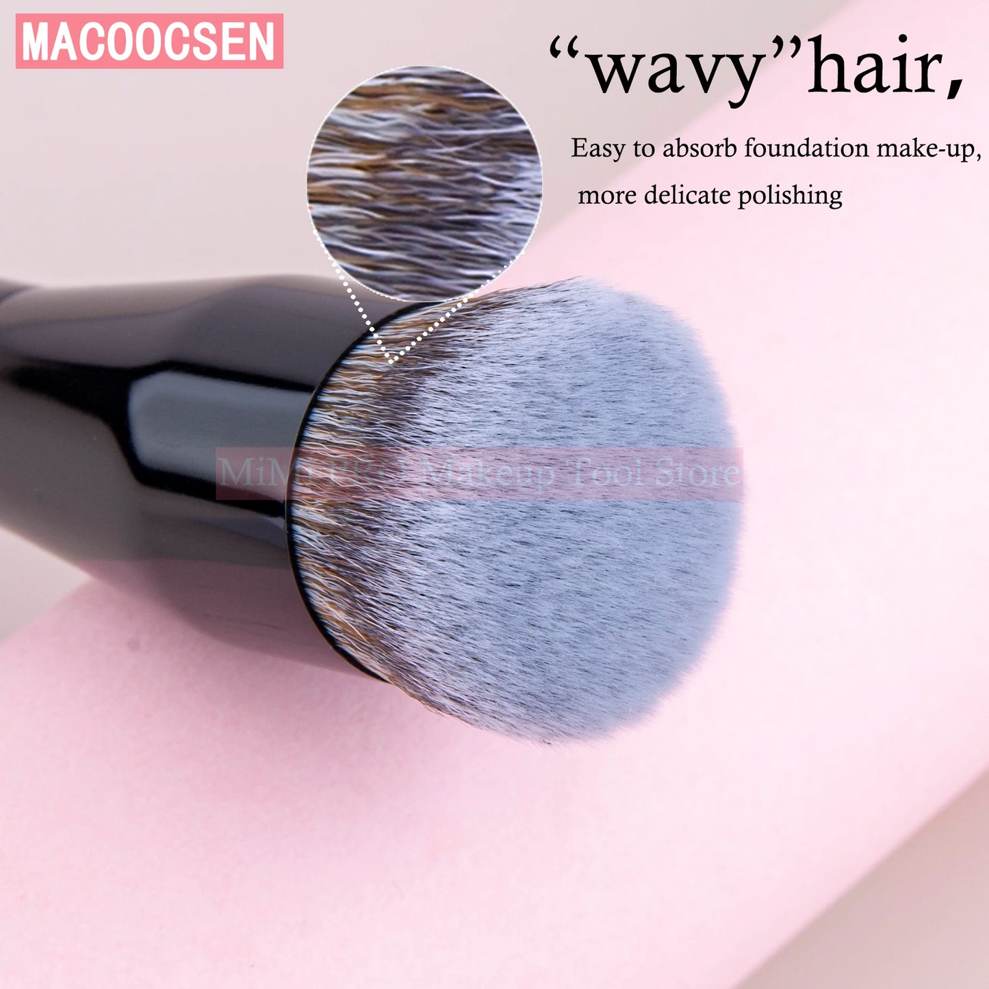 MACOOCSEN PRO Foundation Brush #70 Big Foundation Brush Face Foundation Buffing Brush Soft Touch Synthetic Hair Makeup Tool