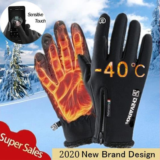 Motorcycle Gloves Outdoor Winter Thermal Fleece Lined Water Resistant Touch Screen Motorbike Riding Waterproof