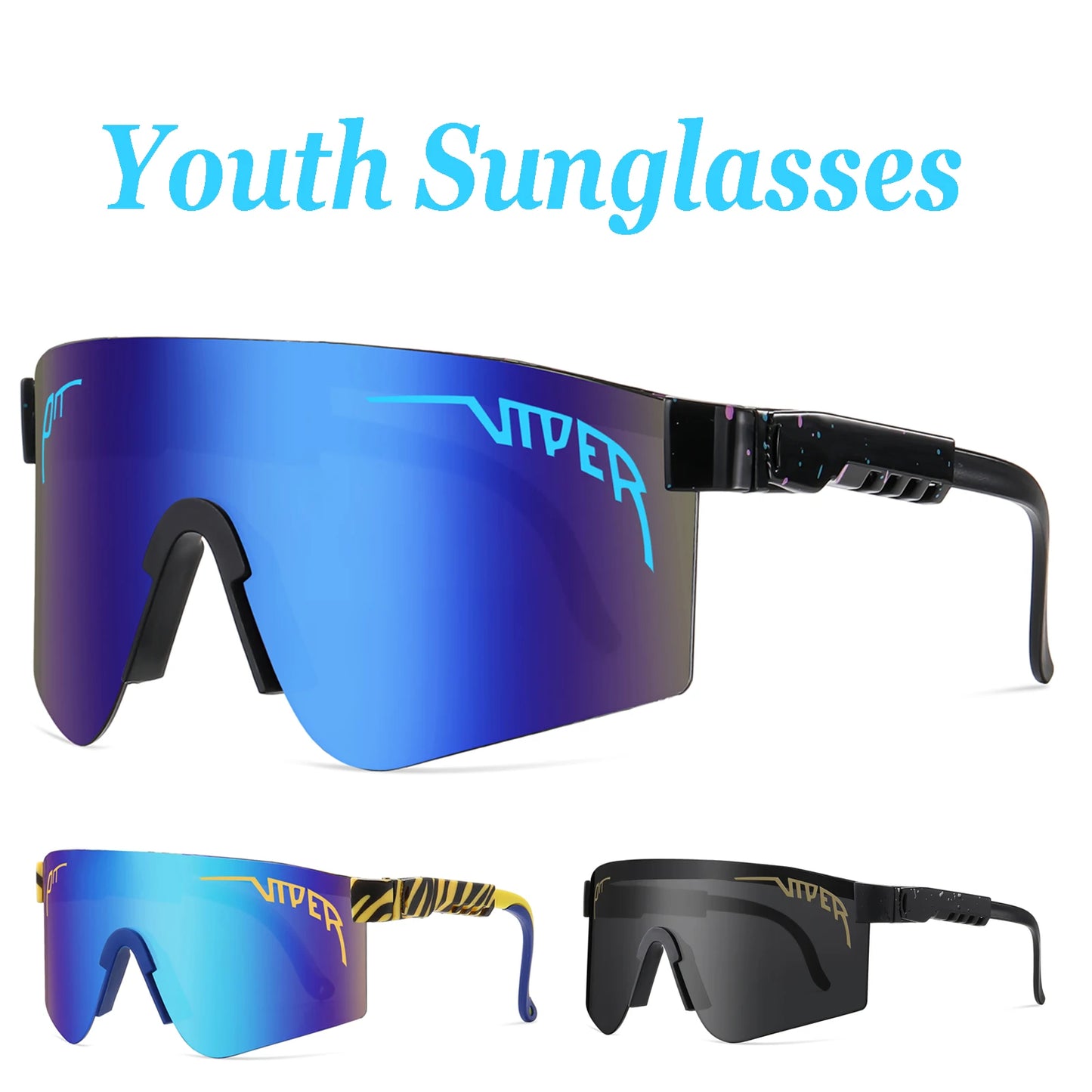 Youth Pit Viper Cycling Sunglasses Boys Girls Kids Baseball Sun Glasses Small head Eyewear Outdoor Cycling Driving Shades Sport