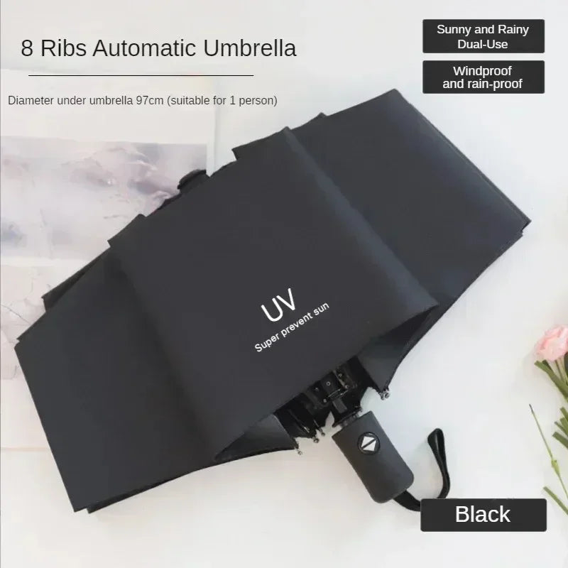 Umbrella male and female folding sun and rain dual automatic sun protection UV protection sunshade umbrella