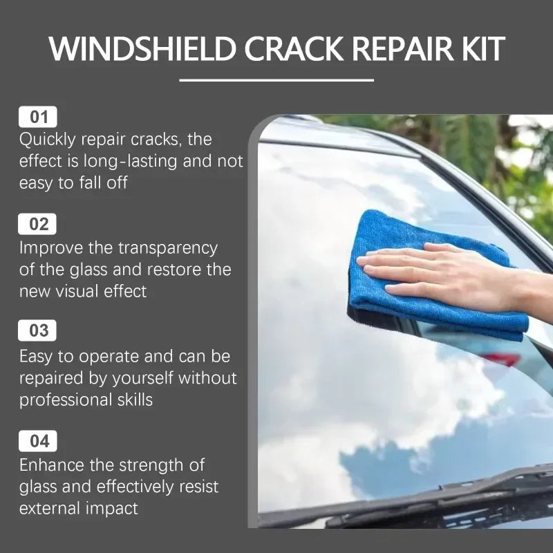 Front and Rear Glass Crack and Scratch Repair Tools Effective Repair Fluid for Car Windshield Cracks Transparent Maintenance