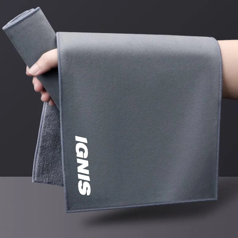 Microfiber Cleaning Towel Thicken Soft Drying Cloth Car Body Washing Towels for Suzuki IGNIS Logo Auto Accessories